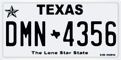 TX license plate DMN4356