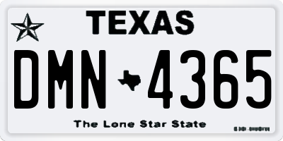 TX license plate DMN4365