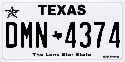 TX license plate DMN4374