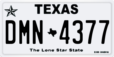 TX license plate DMN4377