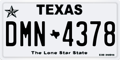 TX license plate DMN4378