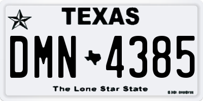 TX license plate DMN4385