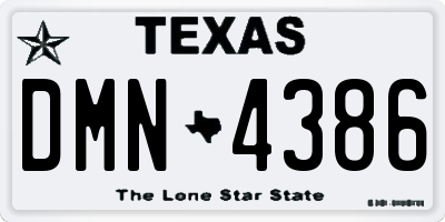 TX license plate DMN4386