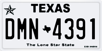 TX license plate DMN4391