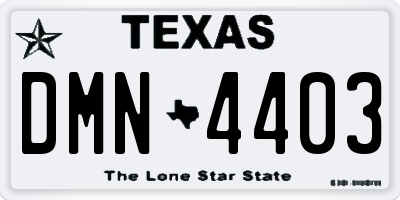 TX license plate DMN4403