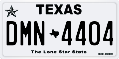 TX license plate DMN4404