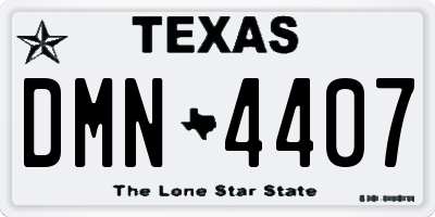TX license plate DMN4407