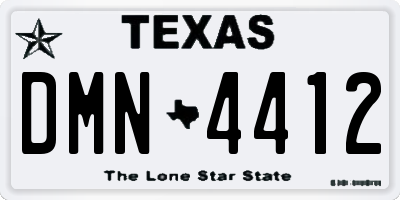 TX license plate DMN4412
