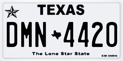 TX license plate DMN4420