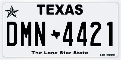 TX license plate DMN4421