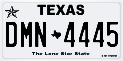TX license plate DMN4445