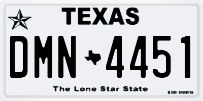 TX license plate DMN4451