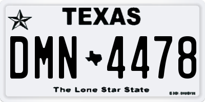 TX license plate DMN4478