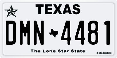 TX license plate DMN4481