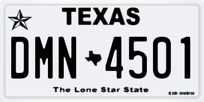 TX license plate DMN4501