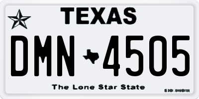 TX license plate DMN4505
