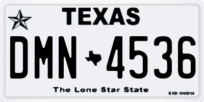 TX license plate DMN4536