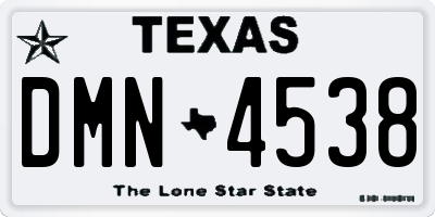 TX license plate DMN4538