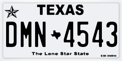 TX license plate DMN4543