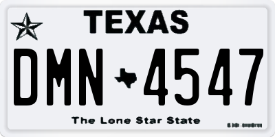 TX license plate DMN4547