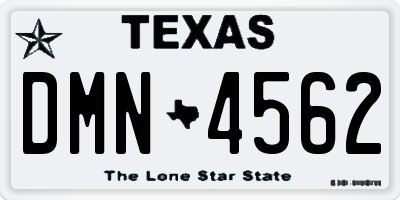 TX license plate DMN4562