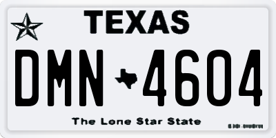 TX license plate DMN4604