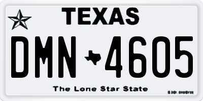 TX license plate DMN4605