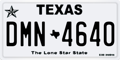 TX license plate DMN4640