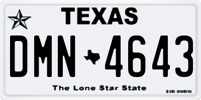 TX license plate DMN4643