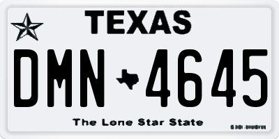 TX license plate DMN4645