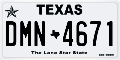 TX license plate DMN4671