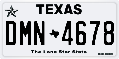 TX license plate DMN4678