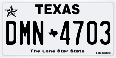 TX license plate DMN4703