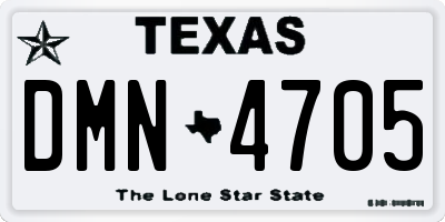 TX license plate DMN4705