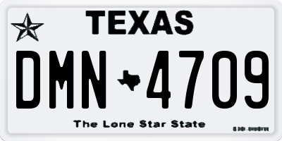 TX license plate DMN4709