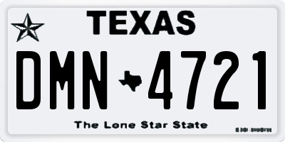 TX license plate DMN4721