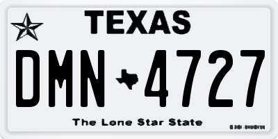 TX license plate DMN4727