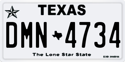 TX license plate DMN4734