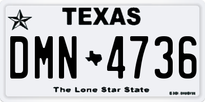TX license plate DMN4736