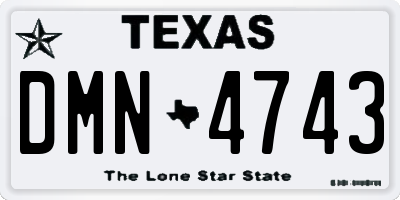 TX license plate DMN4743