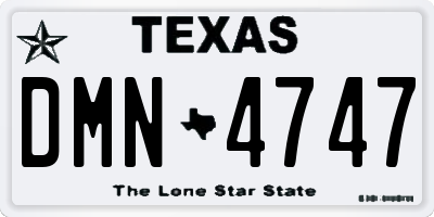 TX license plate DMN4747