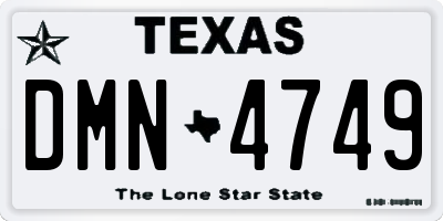 TX license plate DMN4749