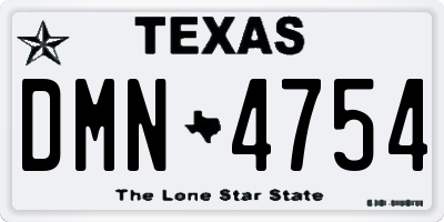 TX license plate DMN4754