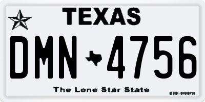 TX license plate DMN4756