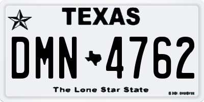 TX license plate DMN4762