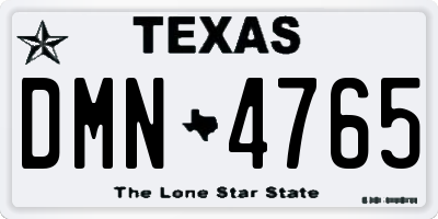 TX license plate DMN4765