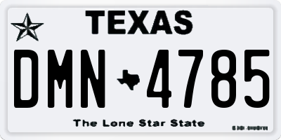 TX license plate DMN4785