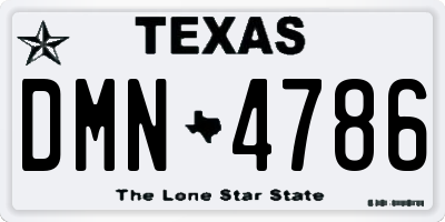 TX license plate DMN4786