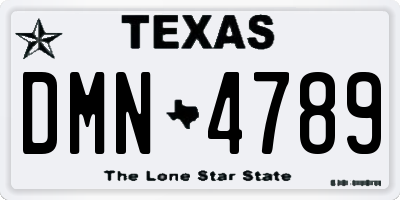 TX license plate DMN4789