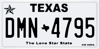 TX license plate DMN4795